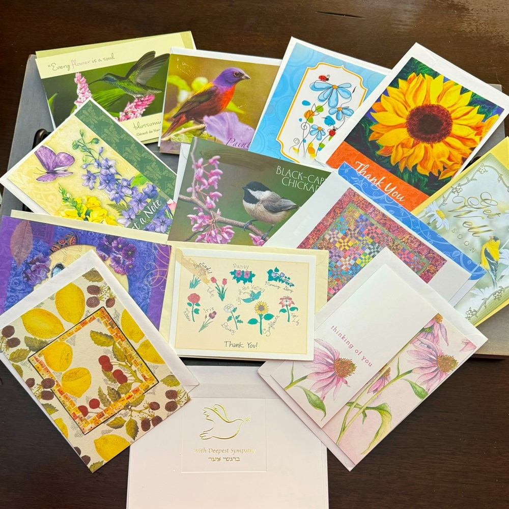 Vintage Assortment of Cards Set of 13 Blank & Message Get Well Thinking of You